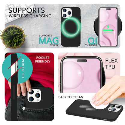NALIA Magnet Silikonhülle für iPhone 14 Pro – MagSafe kompatibel & Liquid Silicone – SLIQ (Soft-Touch Schutz & Mikrofaser Innen) – Marke aus Berlin