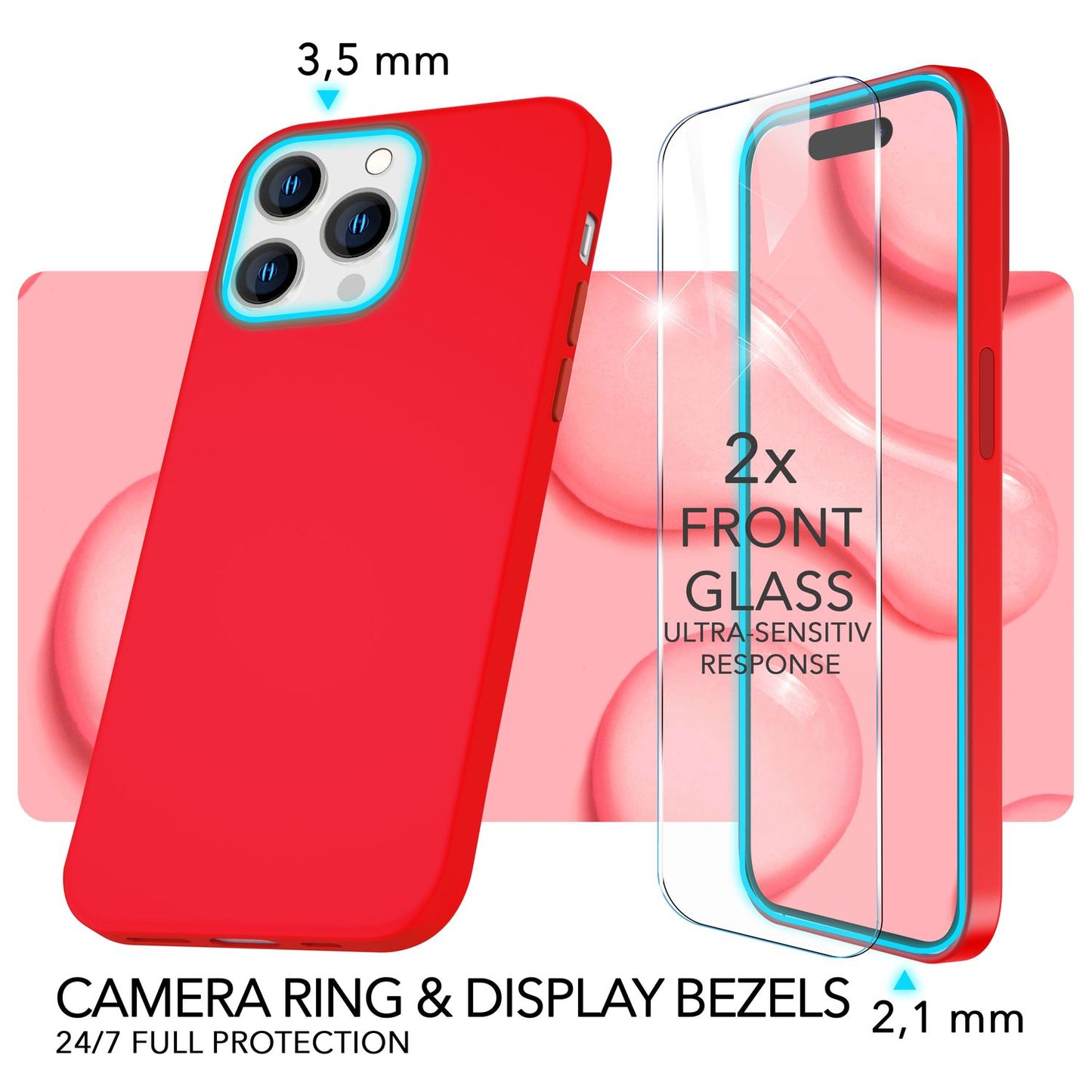 NALIA Magnet Silikonhülle für iPhone 14 Pro – MagSafe kompatibel & Liquid Silicone – SLIQ (Soft-Touch Schutz & Mikrofaser Innen) – Marke aus Berlin