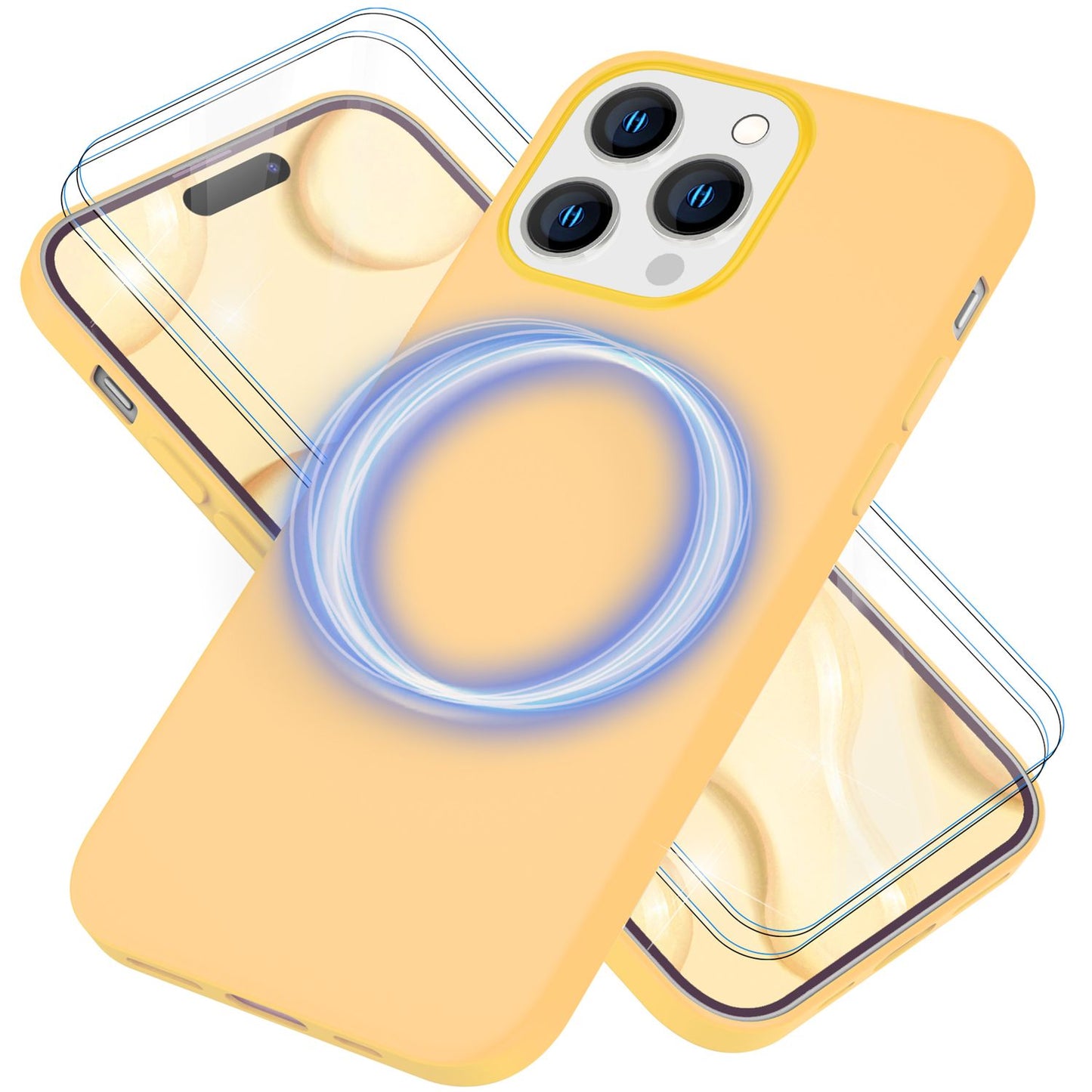 NALIA Magnet Silikonhülle für iPhone 14 Pro – MagSafe kompatibel & Liquid Silicone – SLIQ (Soft-Touch Schutz & Mikrofaser Innen) – Marke aus Berlin