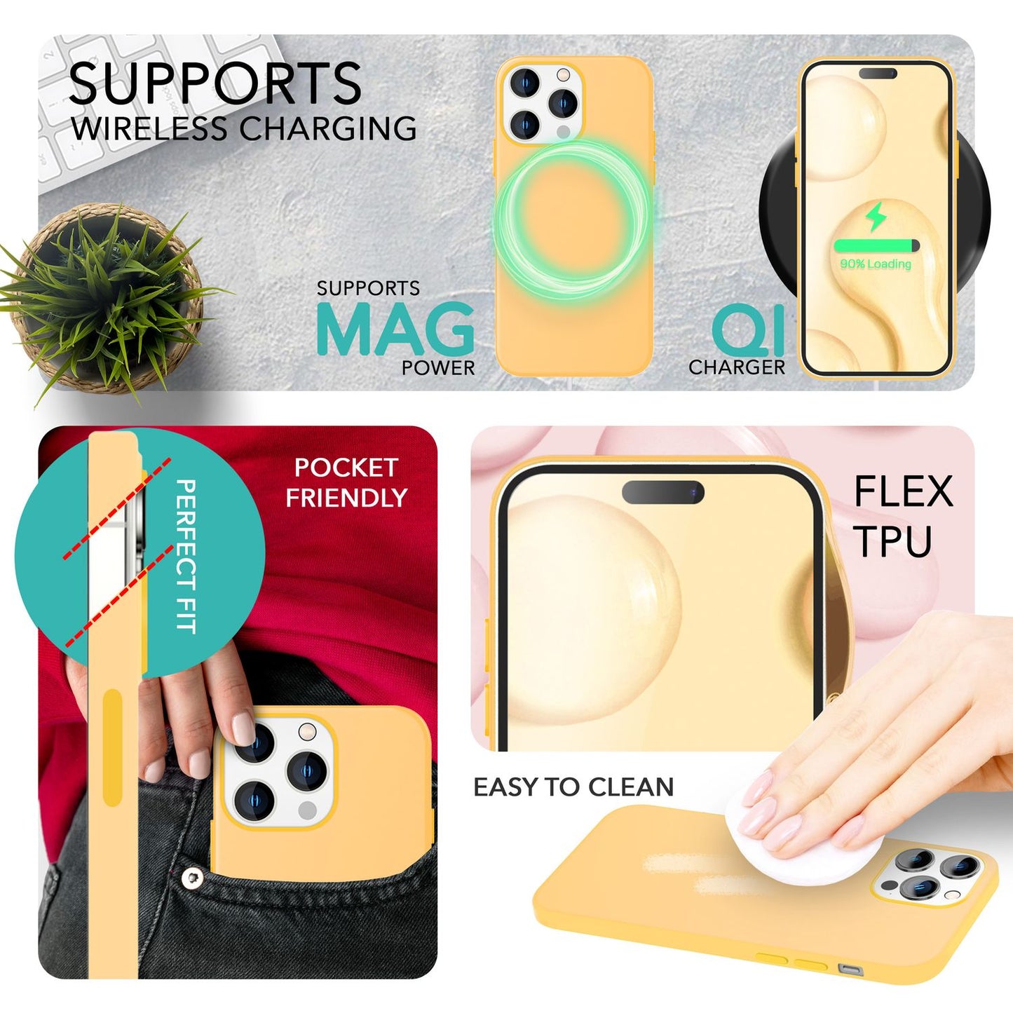 NALIA Magnet Silikonhülle für iPhone 14 Pro – MagSafe kompatibel & Liquid Silicone – SLIQ (Soft-Touch Schutz & Mikrofaser Innen) – Marke aus Berlin