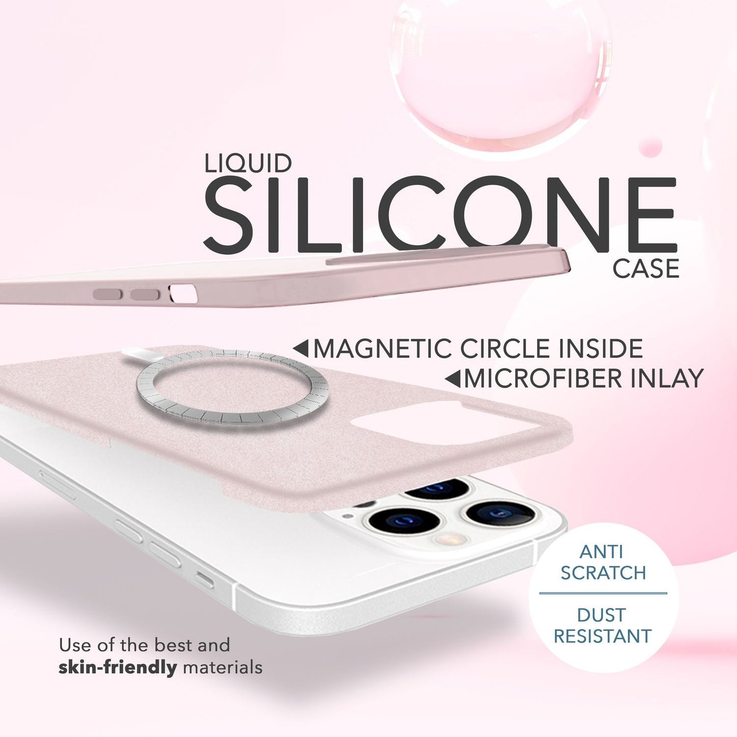 NALIA Magnet Silikonhülle für iPhone 14 Pro Max – MagSafe kompatibel & Liquid Silicone – SLIQ (Soft-Touch Schutz & Mikrofaser Innen) – Marke aus Berlin