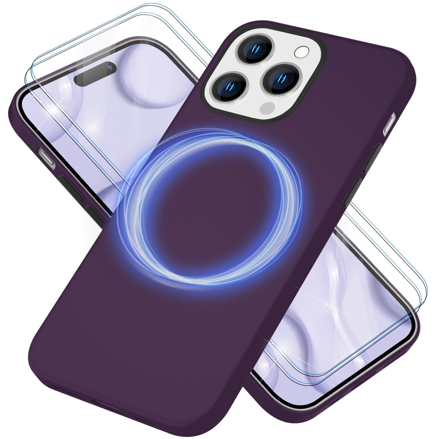 NALIA Magnet Silikonhülle für iPhone 14 Pro Max – MagSafe kompatibel & Liquid Silicone – SLIQ (Soft-Touch Schutz & Mikrofaser Innen) – Marke aus Berlin