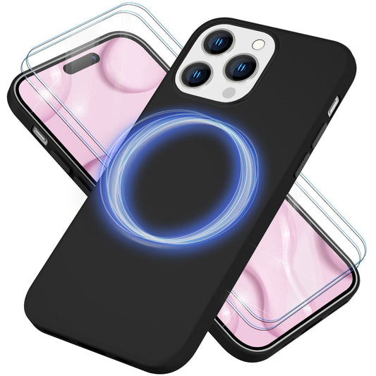 NALIA Magnet Silikonhülle für iPhone 14 Pro Max – MagSafe kompatibel & Liquid Silicone – SLIQ (Soft-Touch Schutz & Mikrofaser Innen) – Marke aus Berlin
