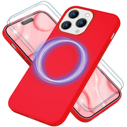 NALIA Magnet Silikonhülle für iPhone 14 Pro Max – MagSafe kompatibel & Liquid Silicone – SLIQ (Soft-Touch Schutz & Mikrofaser Innen) – Marke aus Berlin