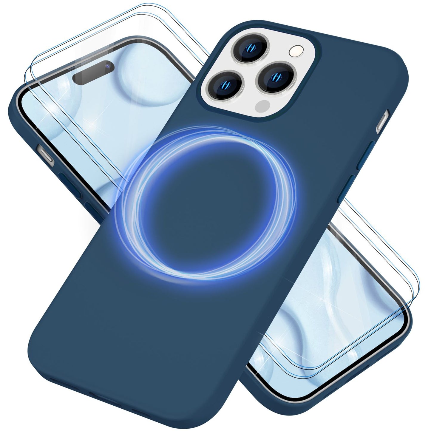 NALIA Magnet Silikonhülle für iPhone 14 Pro Max – MagSafe kompatibel & Liquid Silicone – SLIQ (Soft-Touch Schutz & Mikrofaser Innen) – Marke aus Berlin
