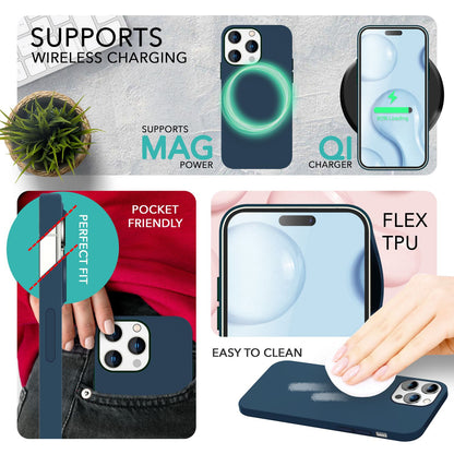 NALIA Magnet Silikonhülle für iPhone 14 Pro Max – MagSafe kompatibel & Liquid Silicone – SLIQ (Soft-Touch Schutz & Mikrofaser Innen) – Marke aus Berlin