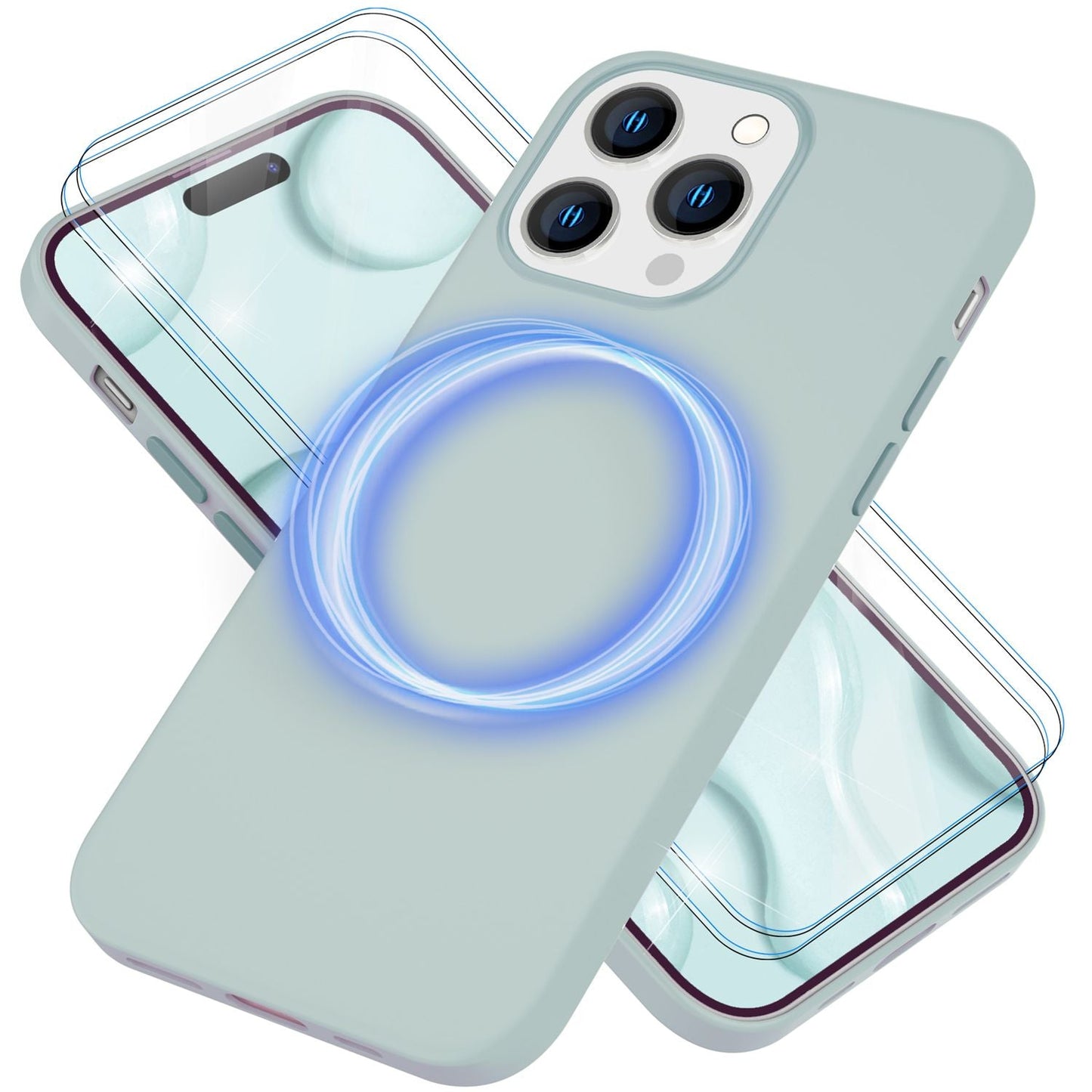 NALIA Magnet Silikonhülle für iPhone 14 Pro Max – MagSafe kompatibel & Liquid Silicone – SLIQ (Soft-Touch Schutz & Mikrofaser Innen) – Marke aus Berlin