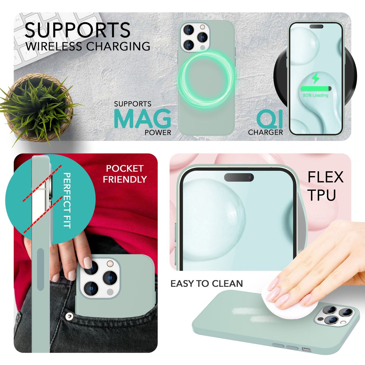 NALIA Magnet Silikonhülle für iPhone 14 Pro Max – MagSafe kompatibel & Liquid Silicone – SLIQ (Soft-Touch Schutz & Mikrofaser Innen) – Marke aus Berlin