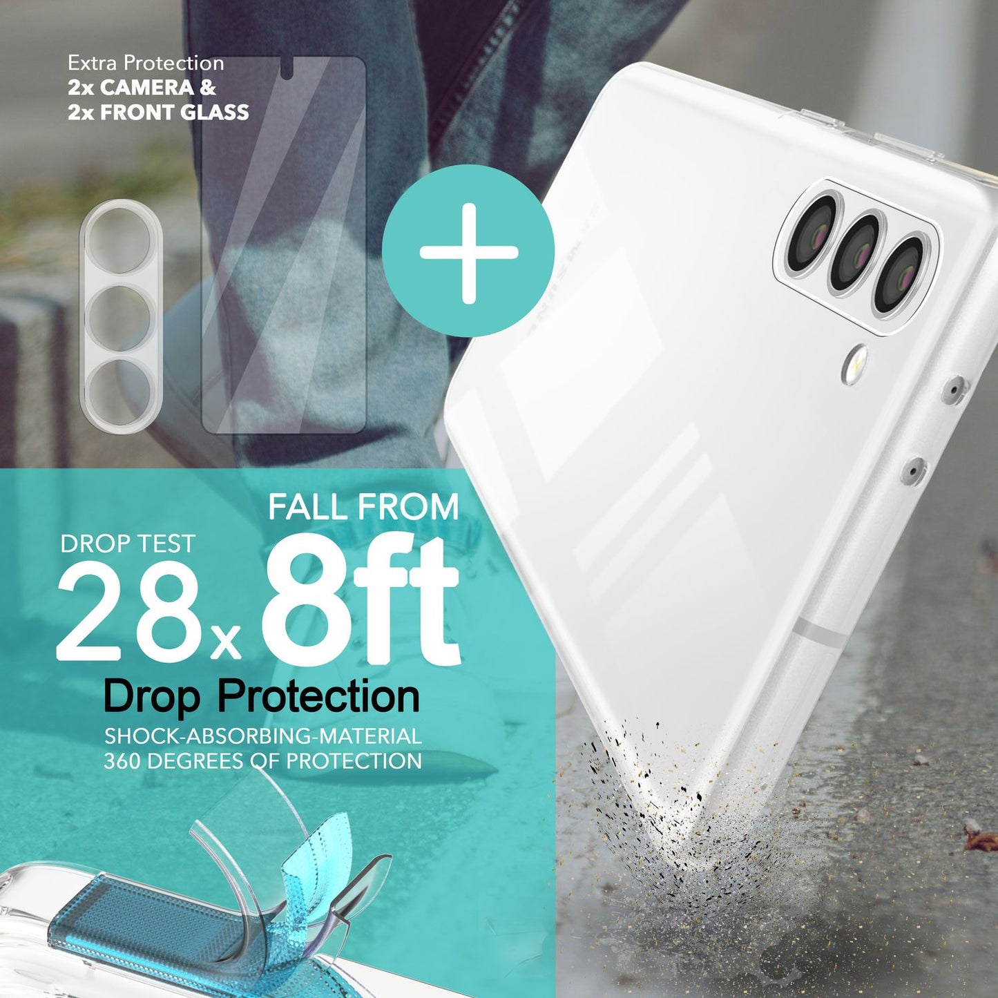 NALIA Transparente Silikonhülle für Samsung Galaxy S23 – Anti-Gelb & Rutschfest – GLAZE (Handyhülle Kristallklar, Schlank & Stoßfest) – Marke aus Berlin