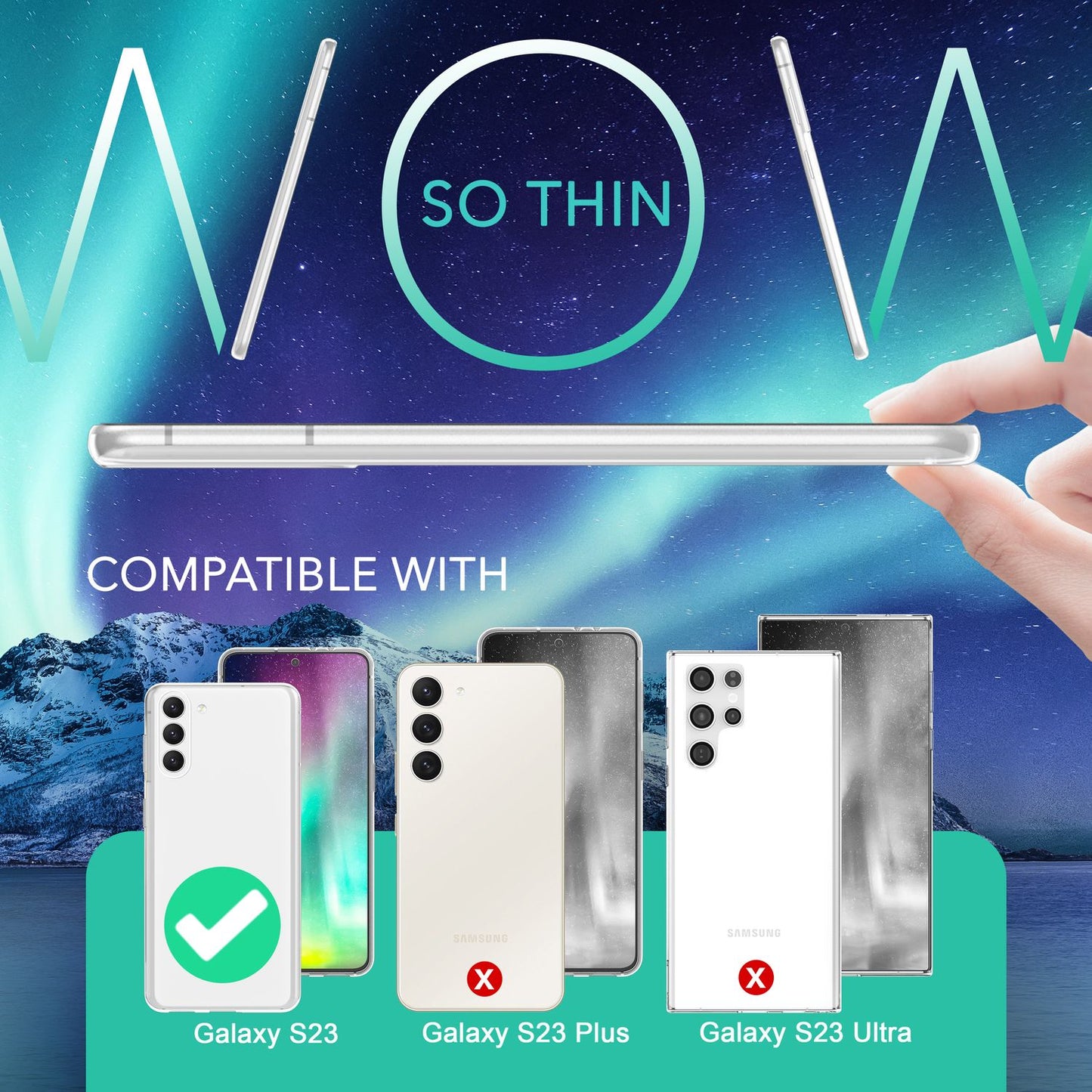 NALIA Transparente Silikonhülle für Samsung Galaxy S23 – Anti-Gelb & Rutschfest – GLAZE (Handyhülle Kristallklar, Schlank & Stoßfest) – Marke aus Berlin