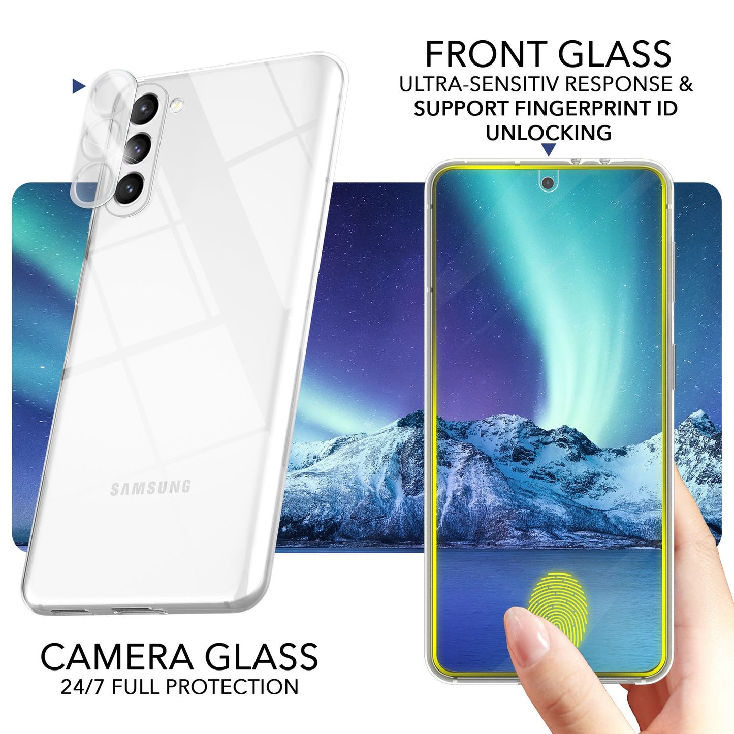 NALIA Transparente Silikonhülle für Samsung Galaxy S23 Plus – Anti-Gelb & Rutschfest – GLAZE (Handyhülle Kristallklar, Schlank & Stoßfest) – Marke aus Berlin