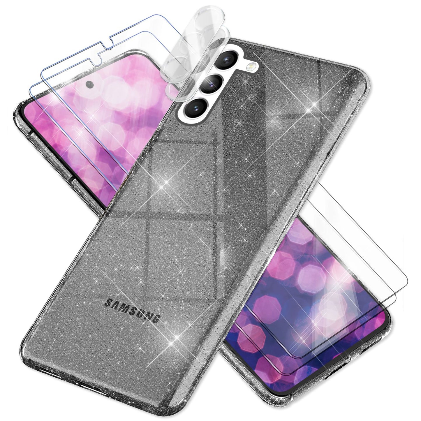 NALIA Glitzerhülle für Samsung Galaxy S23 – Funkelndes Silikon Case – DAZZLIN (Transparent & Stoßfest) – Marke aus Berlin