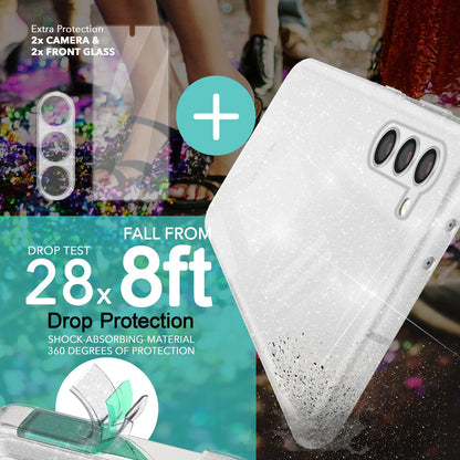 NALIA Glitzerhülle für Samsung Galaxy S23 – Funkelndes Silikon Case – DAZZLIN (Transparent & Stoßfest) – Marke aus Berlin