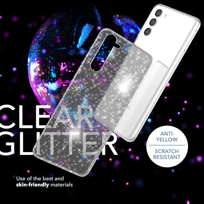 NALIA Glitzerhülle für Samsung Galaxy S23 – Funkelndes Silikon Case – DAZZLIN (Transparent & Stoßfest) – Marke aus Berlin