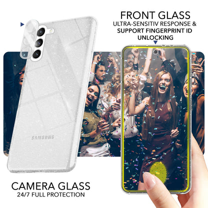 NALIA Glitzerhülle für Samsung Galaxy S23 – Funkelndes Silikon Case – DAZZLIN (Transparent & Stoßfest) – Marke aus Berlin