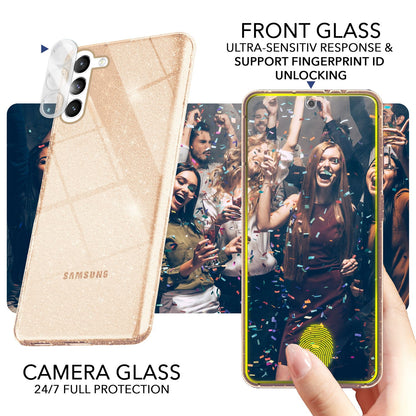 NALIA Glitzerhülle für Samsung Galaxy S23 Plus – Funkelndes Silikon Case – DAZZLIN (Transparent & Stoßfest) – Marke aus Berlin