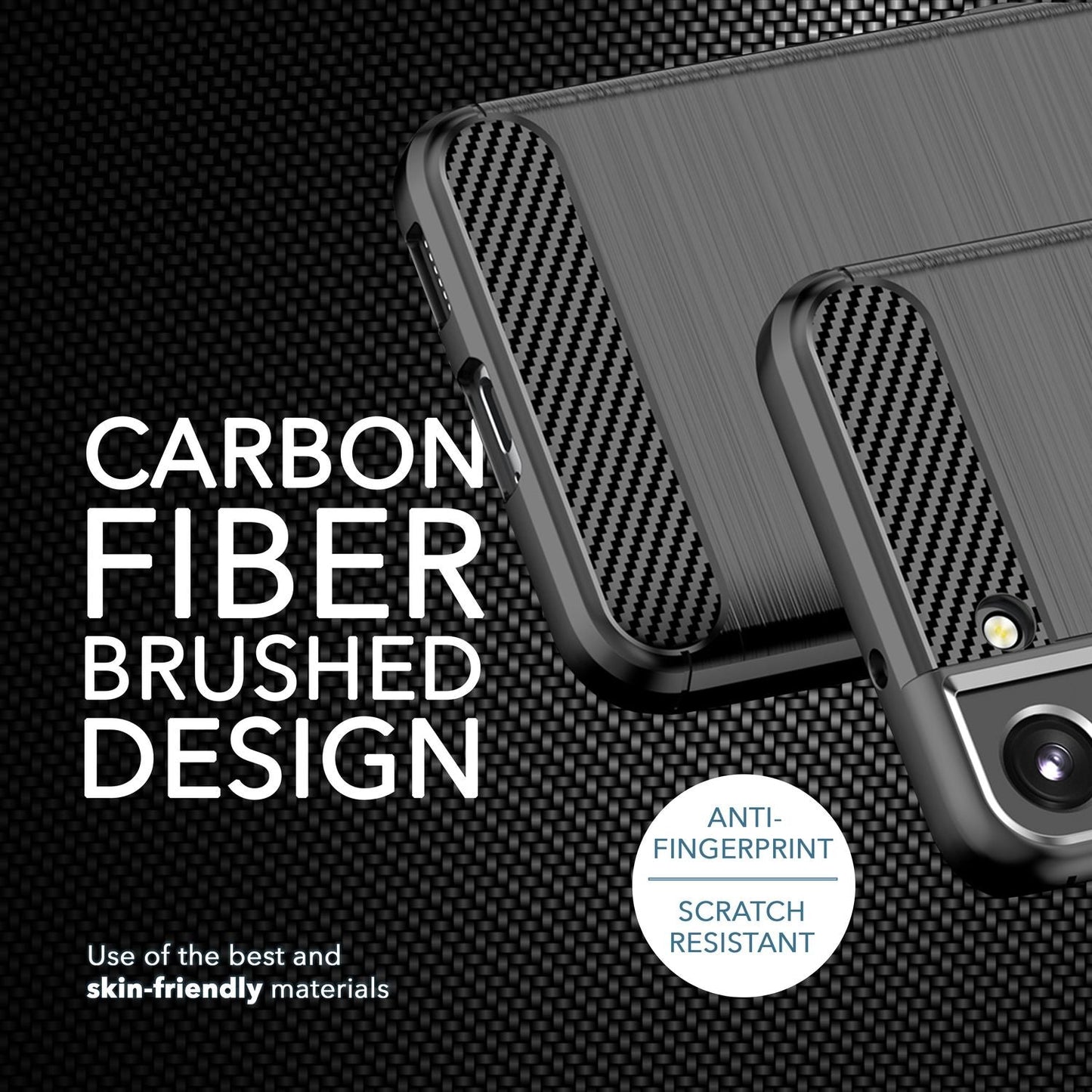 NALIA Silikonhülle für Samsung Galaxy S23 – Rutschfest & Matt – VORTEX (Gebürstete Optik & Carbon Design) – Marke aus Berlin
