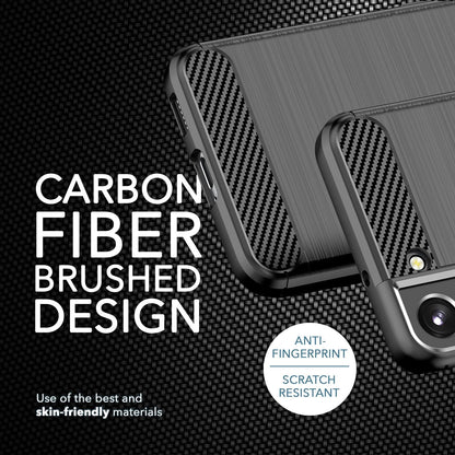 NALIA Silikonhülle für Samsung Galaxy S23 Plus – Rutschfest & Matt – VORTEX (Gebürstete Optik & Carbon Design) – Marke aus Berlin