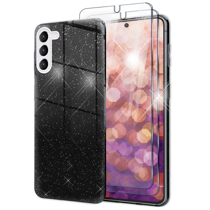 NALIA Glitzerhülle für Samsung Galaxy S23 – Funkelnder Glitzer-Look & Grip – SHINEPOP (Silikon Case) – Marke aus Berlin