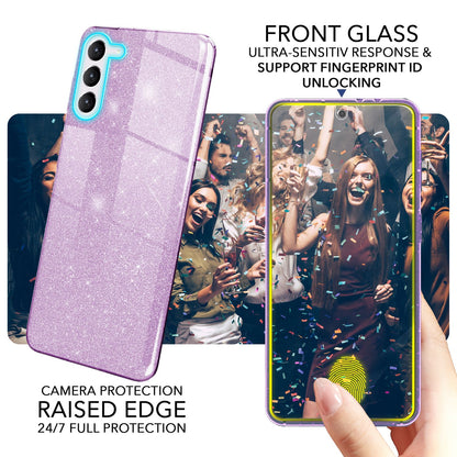NALIA Glitzerhülle für Samsung Galaxy S23 – Funkelnder Glitzer-Look & Grip – SHINEPOP (Silikon Case) – Marke aus Berlin