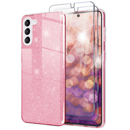 NALIA Glitzerhülle für Samsung Galaxy S23 – Funkelnder Glitzer-Look & Grip – SHINEPOP (Silikon Case) – Marke aus Berlin