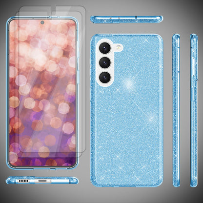 NALIA Glitzerhülle für Samsung Galaxy S23 Plus – Funkelnder Glitzer-Look & Grip – SHINEPOP (Silikon Case) – Marke aus Berlin