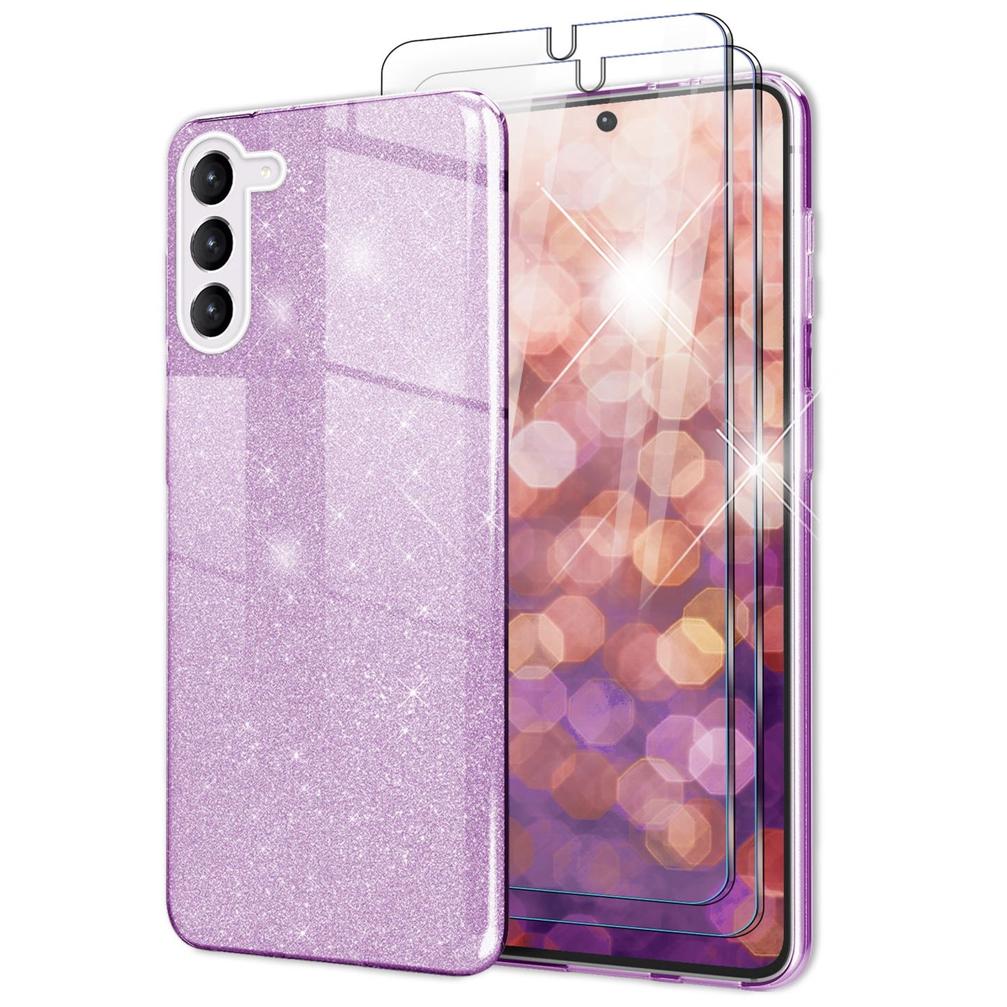 NALIA Glitzerhülle für Samsung Galaxy S23 Plus – Funkelnder Glitzer-Look & Grip – SHINEPOP (Silikon Case) – Marke aus Berlin