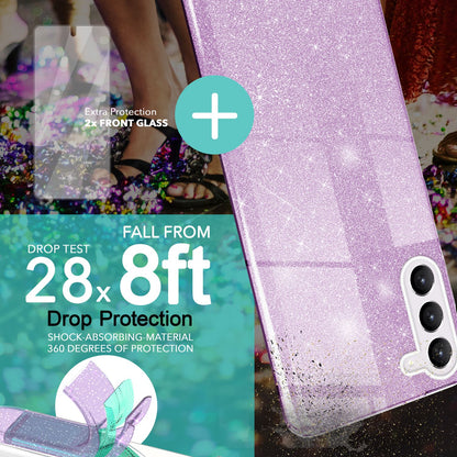 NALIA Glitzerhülle für Samsung Galaxy S23 Plus – Funkelnder Glitzer-Look & Grip – SHINEPOP (Silikon Case) – Marke aus Berlin