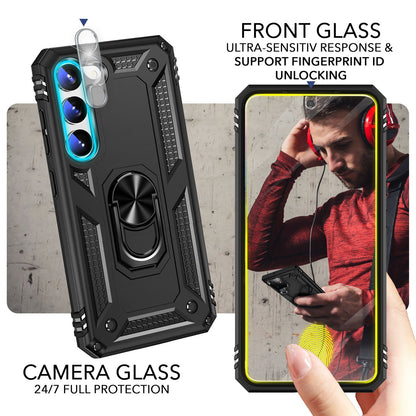 NALIA Panzerhülle für Samsung Galaxy S23 – Ring-Ständer 360° & Magnet-Halterung Kompatibel – RINGDEFEND (Stoßfestes Outdoor Case) – Marke aus Berlin