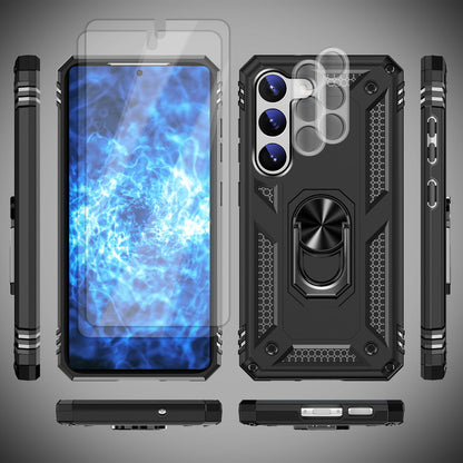 NALIA Panzerhülle für Samsung Galaxy S23 – Ring-Ständer 360° & Magnet-Halterung Kompatibel – RINGDEFEND (Stoßfestes Outdoor Case) – Marke aus Berlin