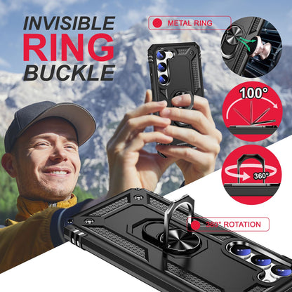 NALIA Panzerhülle für Samsung Galaxy S23 Plus – Ring-Ständer 360° & Magnet-Halterung Kompatibel – RINGDEFEND (Stoßfestes Outdoor Case) – Marke aus Berlin