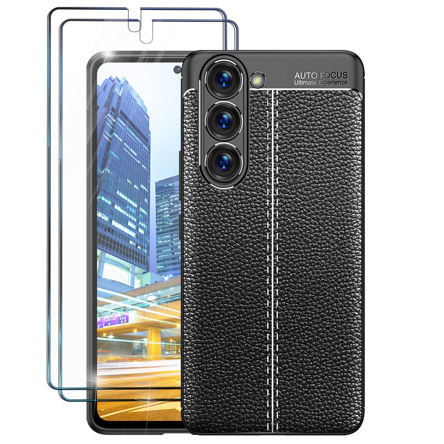 NALIA Leder-Optik Silikon Case für Samsung Galaxy S23 – Griffig & Matt – BARRON Handyhülle (Anti-Fingerprint, Stoßfest & Robust) – Marke aus Berlin