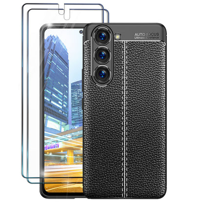 NALIA Leder-Optik Silikon Case für Samsung Galaxy S23 – Griffig & Matt – BARRON Handyhülle (Anti-Fingerprint, Stoßfest & Robust) – Marke aus Berlin