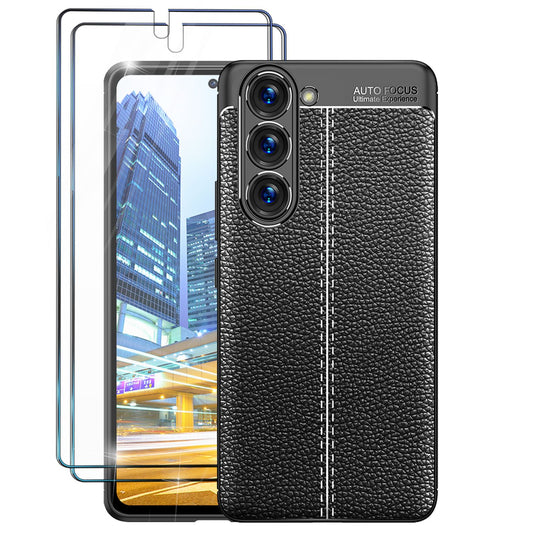 NALIA Leder-Optik Silikon Case für Samsung Galaxy S23 Plus – Griffig & Matt – BARRON Handyhülle (Anti-Fingerprint, Stoßfest & Robust) – Marke aus Berlin