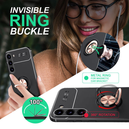 NALIA Ringhülle für Samsung Galaxy S23 Plus – Ring-Ständer 360° & für Magnet-Halter – GRIP360 (Mattiertes Silikon Case) – Marke aus Berlin