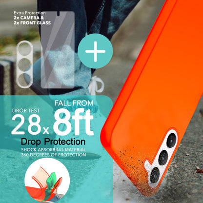 NALIA Neon Silikonhülle für Samsung Galaxy S23 – Soft-Touch & Signal-Neon – NEONSHOCK (Matte Schutzhülle) – Marke aus Berlin