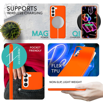 NALIA Neon Silikonhülle für Samsung Galaxy S23 – Soft-Touch & Signal-Neon – NEONSHOCK (Matte Schutzhülle) – Marke aus Berlin