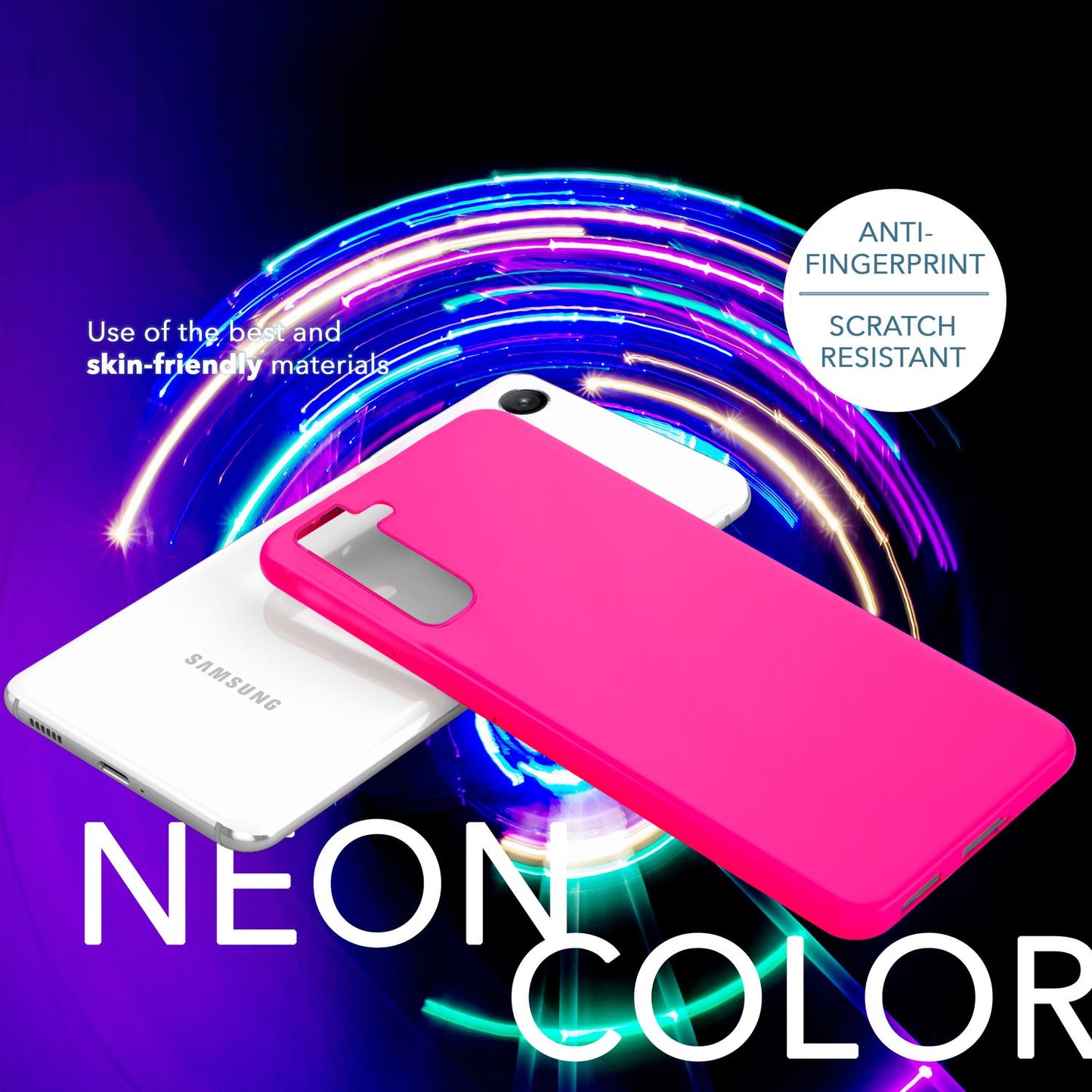 NALIA Neon Silikonhülle für Samsung Galaxy S23 – Soft-Touch & Signal-Neon – NEONSHOCK (Matte Schutzhülle) – Marke aus Berlin