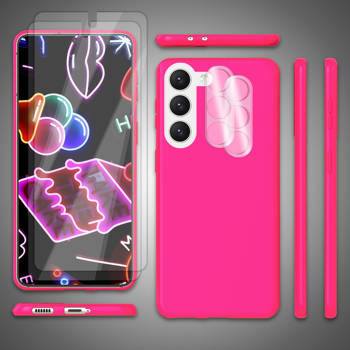 NALIA Neon Silikonhülle für Samsung Galaxy S23 Plus – Soft-Touch & Signal-Neon – NEONSHOCK (Matte Schutzhülle) – Marke aus Berlin