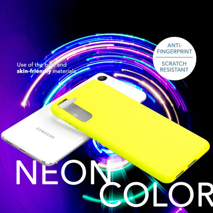 NALIA Neon Silikonhülle für Samsung Galaxy S23 Plus – Soft-Touch & Signal-Neon – NEONSHOCK (Matte Schutzhülle) – Marke aus Berlin