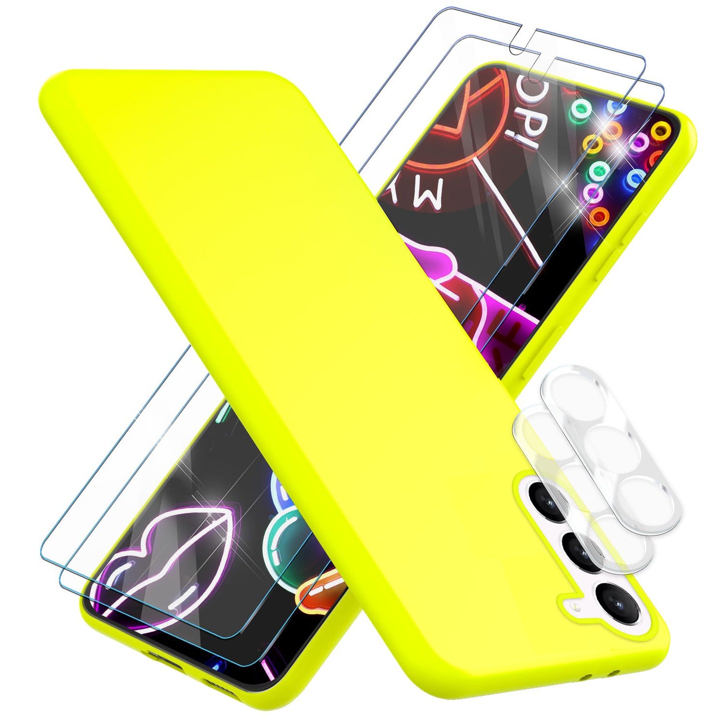 NALIA Neon Silikonhülle für Samsung Galaxy S23 Plus – Soft-Touch & Signal-Neon – NEONSHOCK (Matte Schutzhülle) – Marke aus Berlin