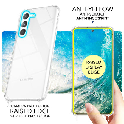 NALIA Handykette für Samsung Galaxy S23 – Transparentes Hybrid-Case & Band – HANGIT PRO (Anti-Gelb Rückseite & Verstellbar) – Marke aus Berlin