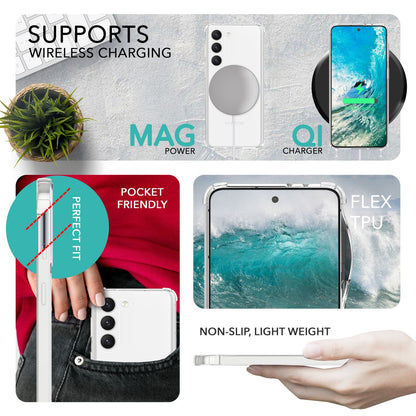 NALIA Handykette für Samsung Galaxy S23 – Transparentes Hybrid-Case & Band – HANGIT PRO (Anti-Gelb Rückseite & Verstellbar) – Marke aus Berlin