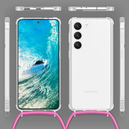 NALIA Handykette für Samsung Galaxy S23 – Transparentes Hybrid-Case & Band – HANGIT PRO (Anti-Gelb Rückseite & Verstellbar) – Marke aus Berlin