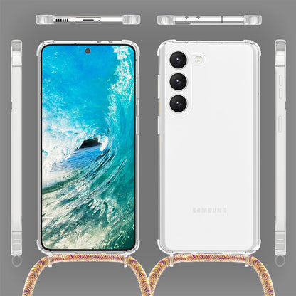 NALIA Handykette für Samsung Galaxy S23 – Transparentes Hybrid-Case & Band – HANGIT PRO (Anti-Gelb Rückseite & Verstellbar) – Marke aus Berlin