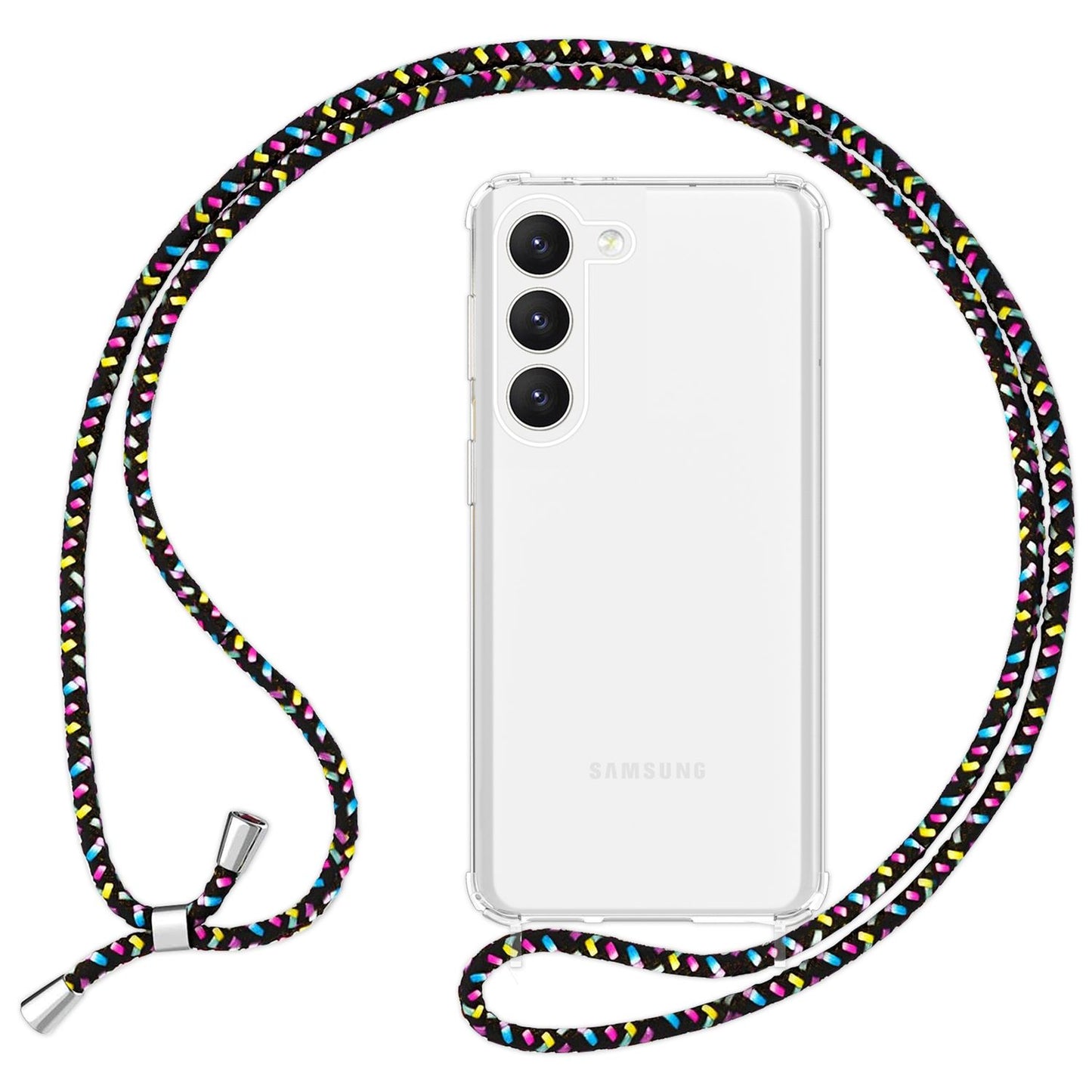 NALIA Handykette für Samsung Galaxy S23 – Transparentes Hybrid-Case & Band – HANGIT PRO (Anti-Gelb Rückseite & Verstellbar) – Marke aus Berlin