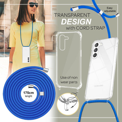 NALIA Handykette für Samsung Galaxy S23 Plus – Transparentes Hybrid-Case & Band – HANGIT PRO (Anti-Gelb Rückseite & Verstellbar) – Marke aus Berlin