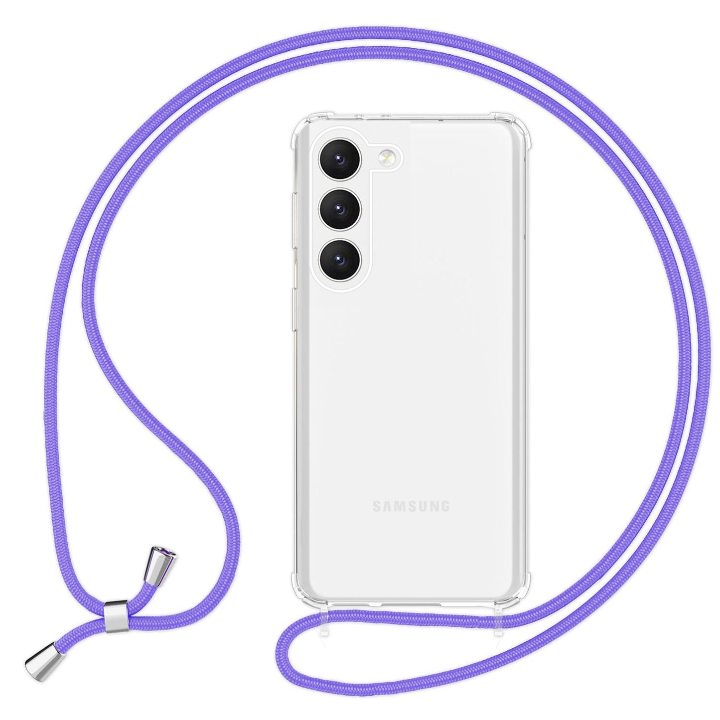 NALIA Handykette für Samsung Galaxy S23 Plus – Transparentes Hybrid-Case & Band – HANGIT PRO (Anti-Gelb Rückseite & Verstellbar) – Marke aus Berlin