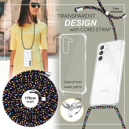 NALIA Handykette für Samsung Galaxy S23 Plus – Transparentes Hybrid-Case & Band – HANGIT PRO (Anti-Gelb Rückseite & Verstellbar) – Marke aus Berlin