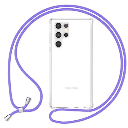 NALIA Handykette für Samsung Galaxy S23 Ultra – Transparentes Hybrid-Case & Band – HANGIT PRO (Anti-Gelb Rückseite & Verstellbar) – Marke aus Berlin